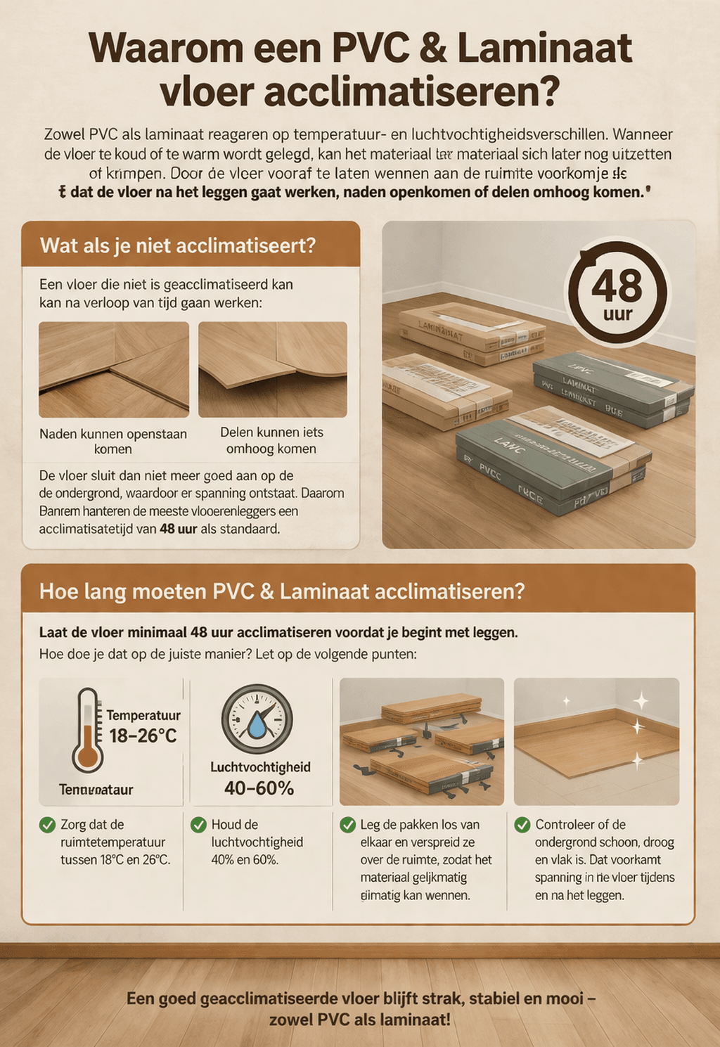 PVC-laminaat acclimatiseren